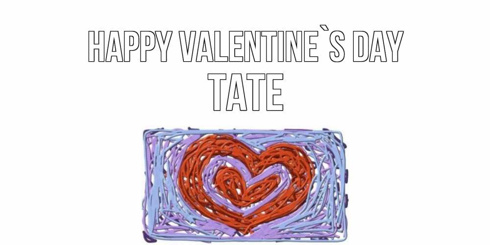 Greetings card с именем, Tate Happy Valentine`s Day красное сердечко для валентинки Greetings with text for free download 